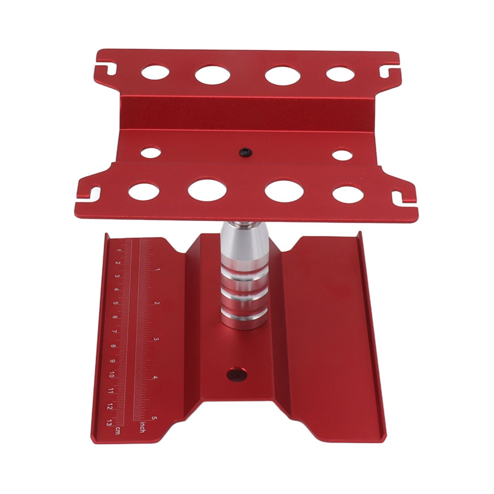 RC Car Work Stand Aluminum Repair Workstation Model Repair Table With Accurate Scale 360 Degree Rotation Red