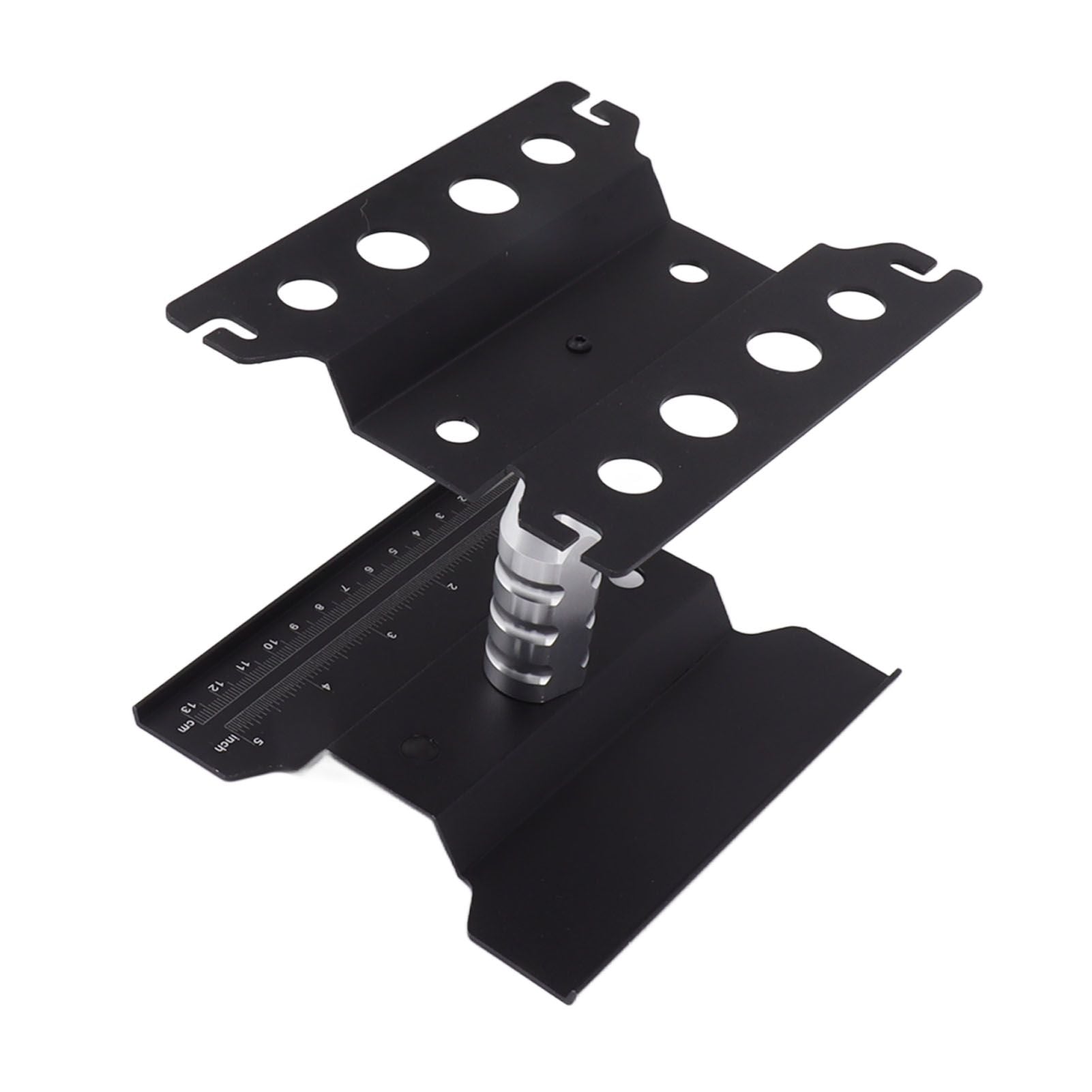 RC Car Work Stand Aluminum Repair Workstation Model Repair Table With Accurate Scale 360 Degree Rotation Black