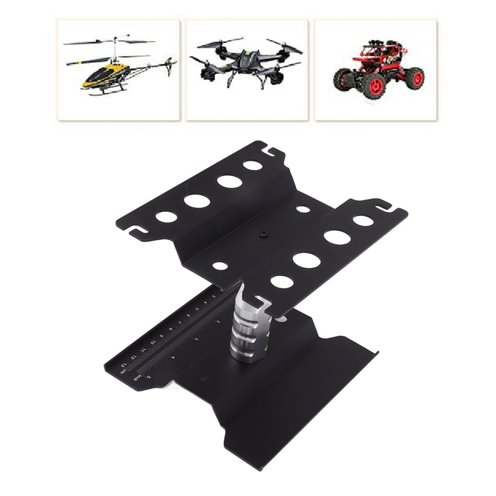 RC Car Work Stand Aluminum Repair Workstation Model Repair Table With Accurate Scale 360 Degree Rotation Black