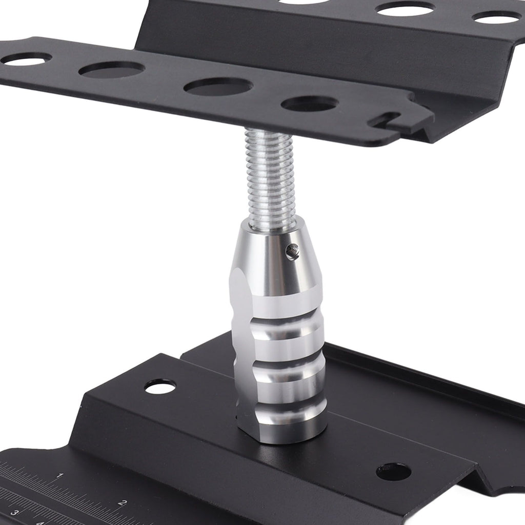 RC Car Work Stand Aluminum Repair Workstation Model Repair Table With Accurate Scale 360 Degree Rotation Black