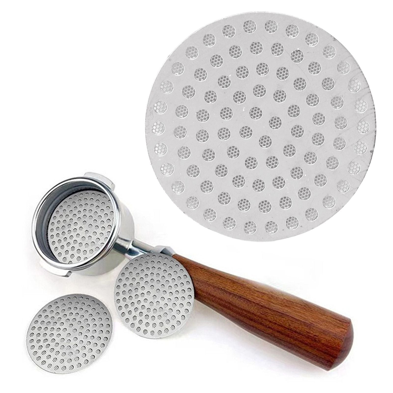 Puck Screen Double Layer 100μm 304 Stainless Steel Puck Filter Screen Reusable Filter for Portafilter Filter Basket 53.5mm