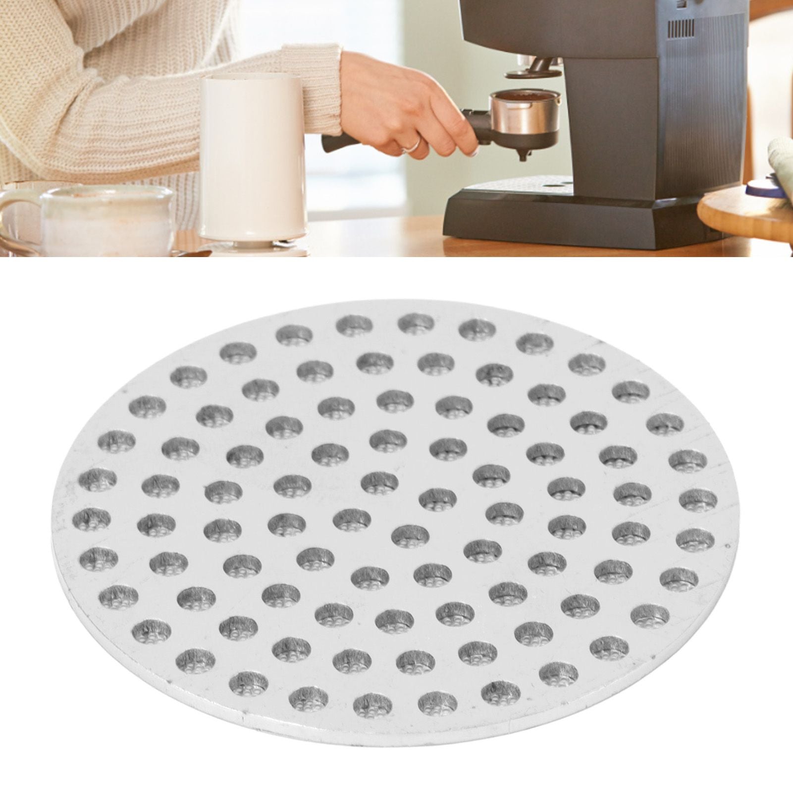Puck Screen Double Layer 100μm 304 Stainless Steel Puck Filter Screen Reusable Filter for Portafilter Filter Basket 53.5mm