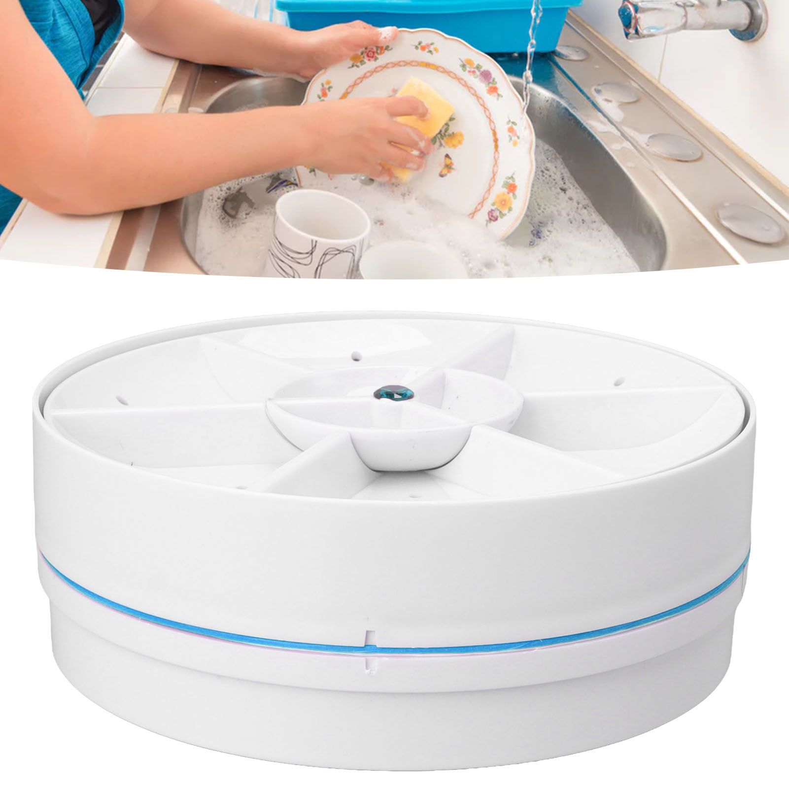 Home Portable Mini Dishwasher Small Installation Free Fruit and Vegetable Washing Machine Wireless Dishwasher Blue