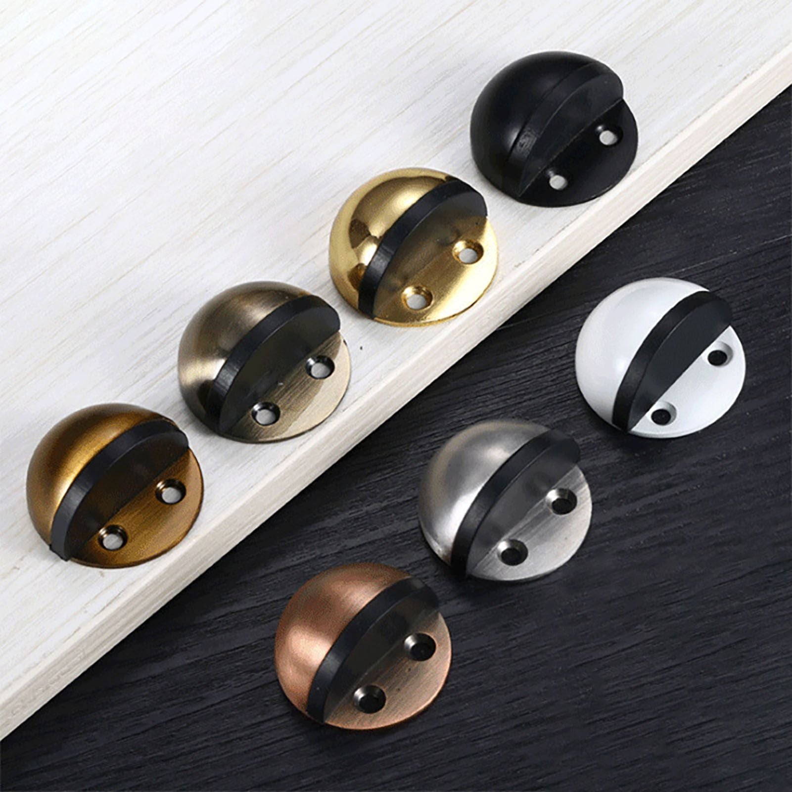 Dome Door Stop 304 Stainless Steel Sound Dampening Floor Door Bumper Punching Free Collision Proof