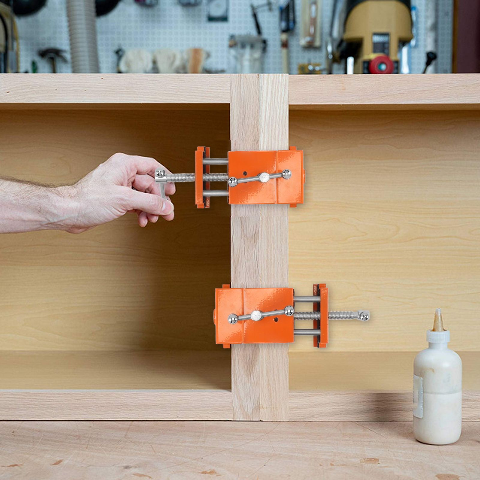 2pcs Cabinet Claw Aluminum Alloy Cabinet Claw Clamps for Installing Cabinetry Face Frame Orange