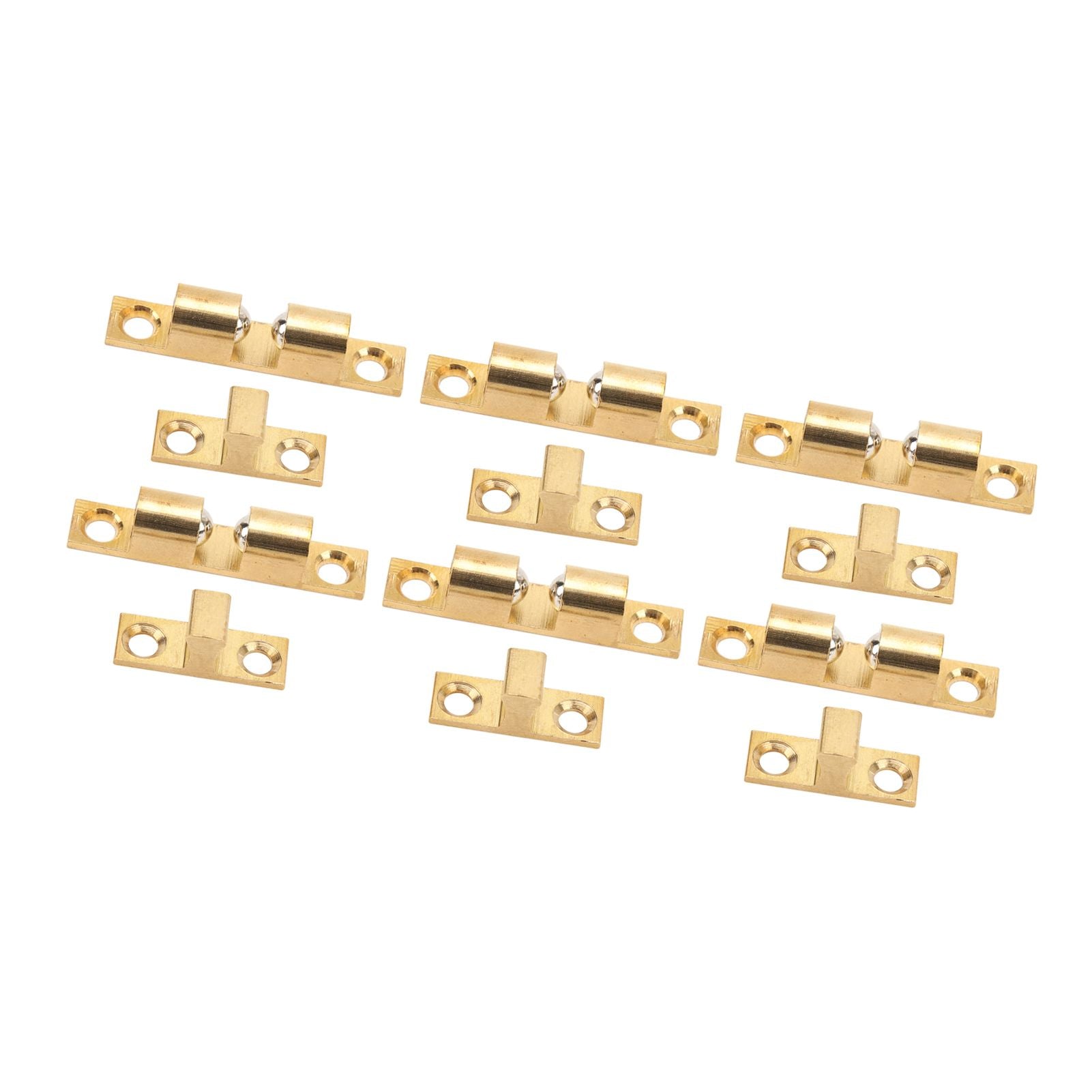 6 Set Cabinet Door Catch Brass Cabinet Door Closet Ball Tension Catch Latch with Gold Screw for Most Cabinets 50mm / 2in