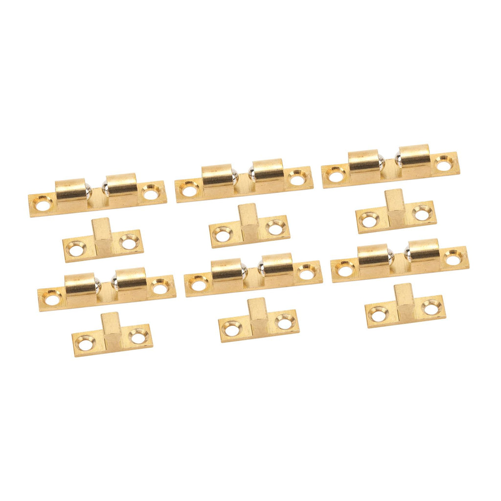 6 Set Cabinet Door Catch Brass Cabinet Door Closet Ball Tension Catch Latch with Gold Screw for Most Cabinets 50mm / 2in