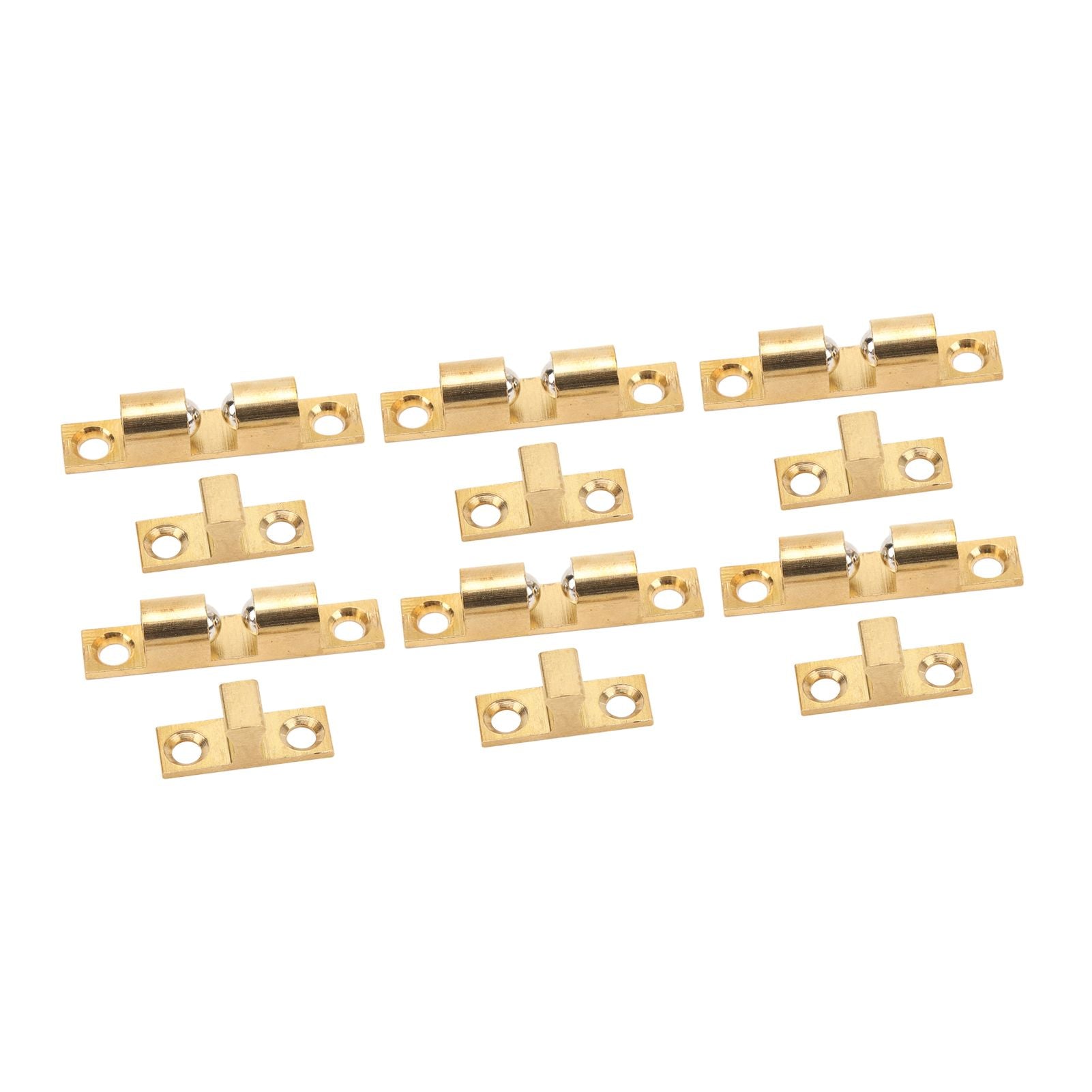 6 Set Cabinet Door Catch Brass Cabinet Door Closet Ball Tension Catch Latch with Gold Screw for Most Cabinets 50mm / 2in
