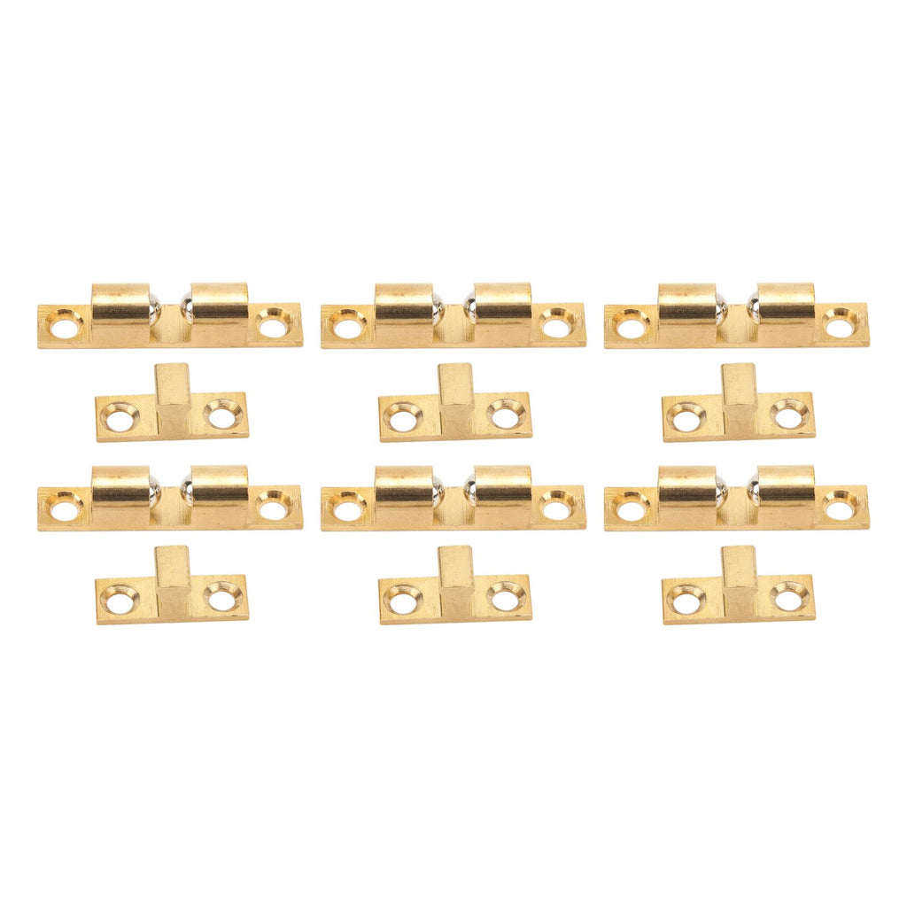 6 Set Cabinet Door Catch Brass Cabinet Door Closet Ball Tension Catch Latch with Gold Screw for Most Cabinets 50mm / 2in