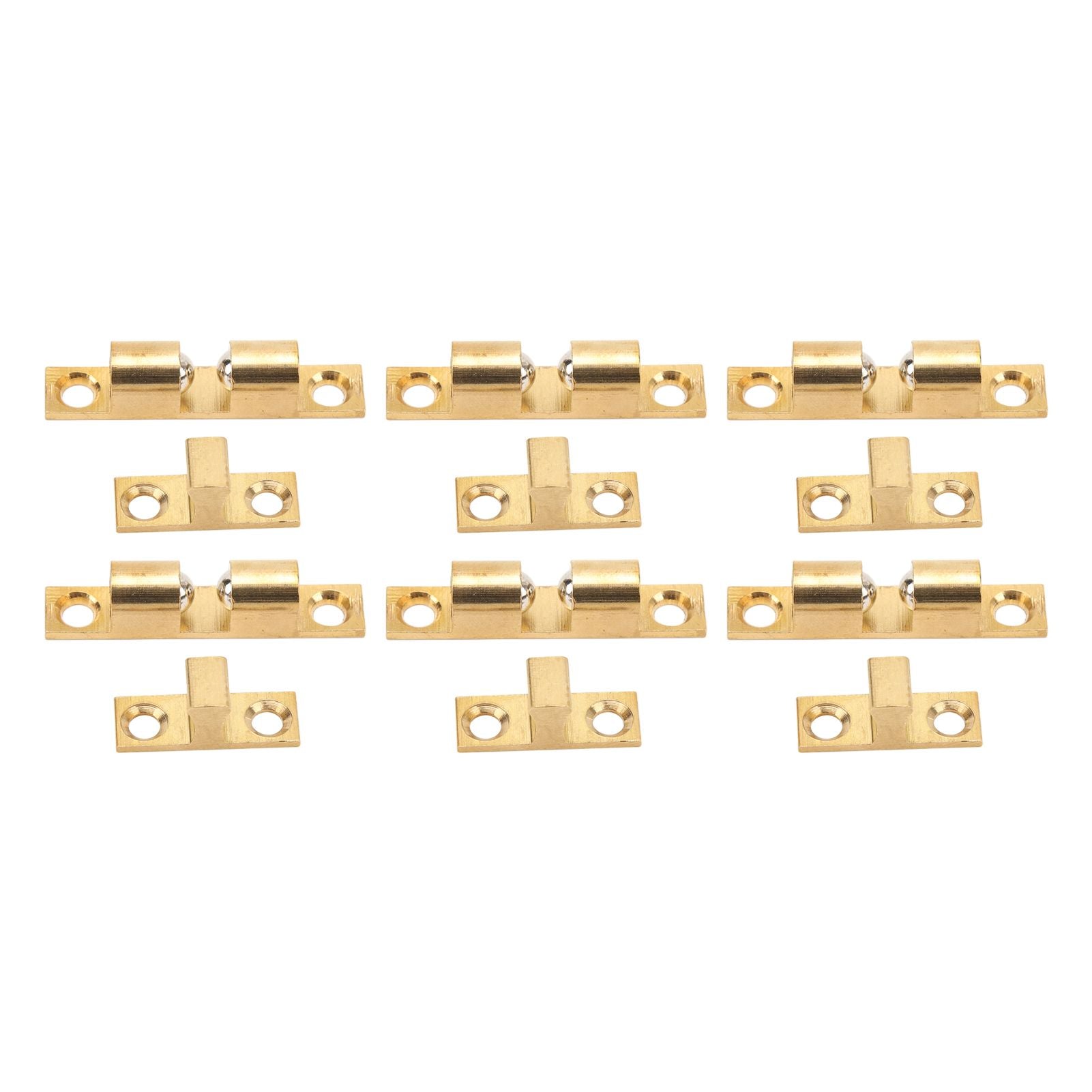 6 Set Cabinet Door Catch Brass Cabinet Door Closet Ball Tension Catch Latch with Gold Screw for Most Cabinets 50mm / 2in