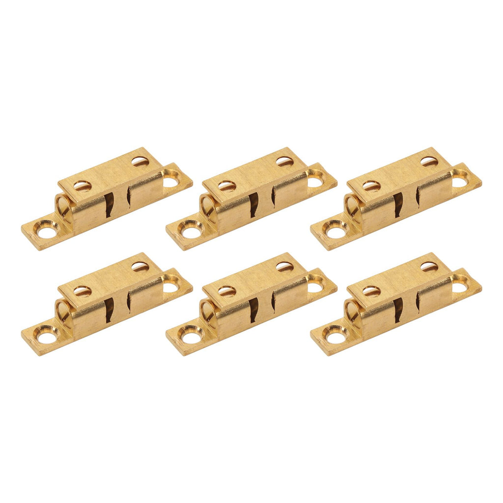 6 Set Cabinet Door Catch Brass Cabinet Door Closet Ball Tension Catch Latch with Gold Screw for Most Cabinets 50mm / 2in