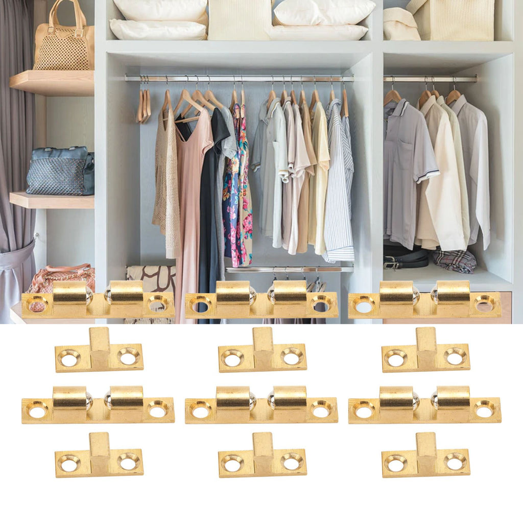 6 Set Cabinet Door Catch Brass Cabinet Door Closet Ball Tension Catch Latch with Gold Screw for Most Cabinets 50mm / 2in