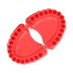 Denture Drill Bit Holder Denture Screwdriver Organizer 3D Sculpture Desk Decor 28 Holes Red Without Bits