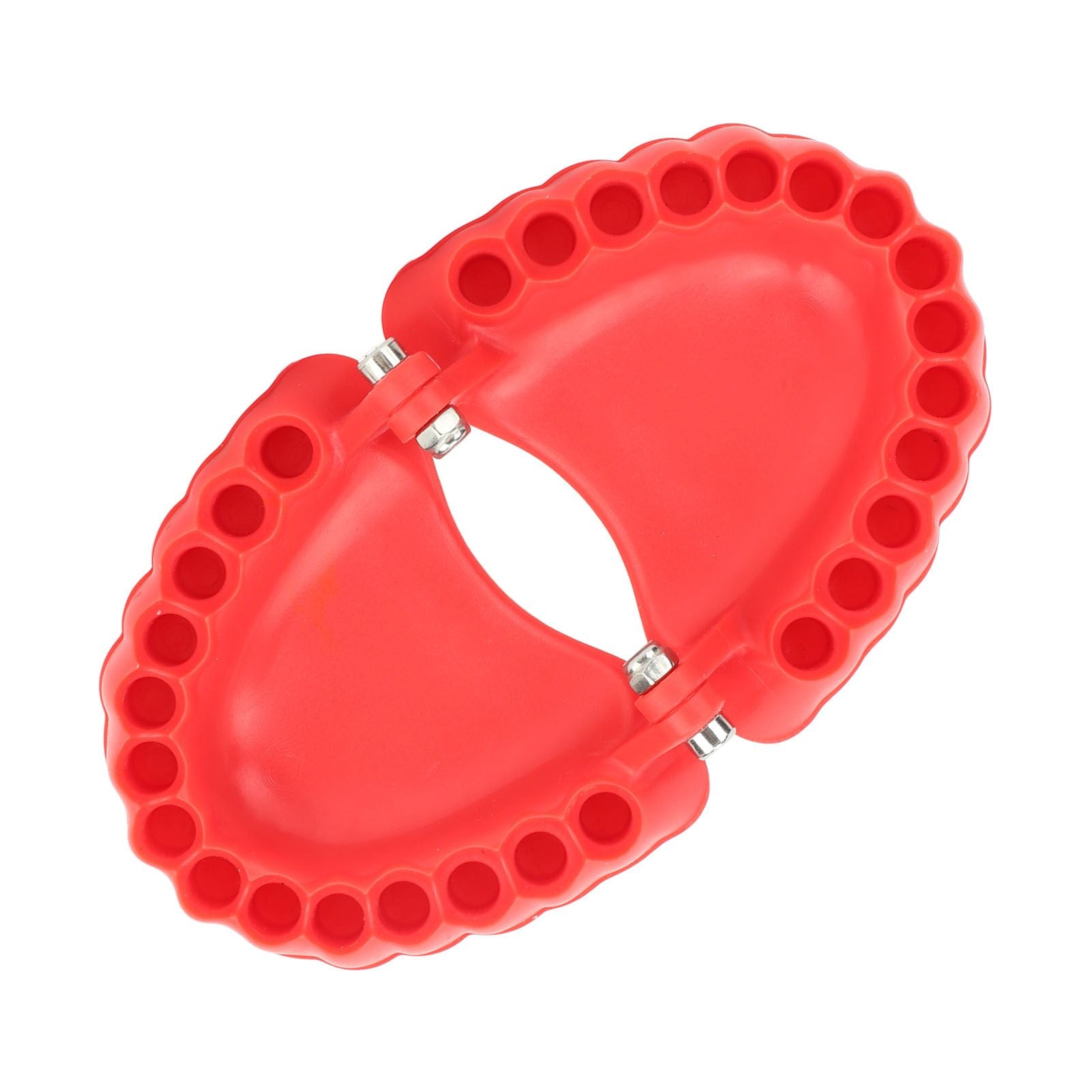 Denture Drill Bit Holder Denture Screwdriver Organizer 3D Sculpture Desk Decor 28 Holes Red Without Bits