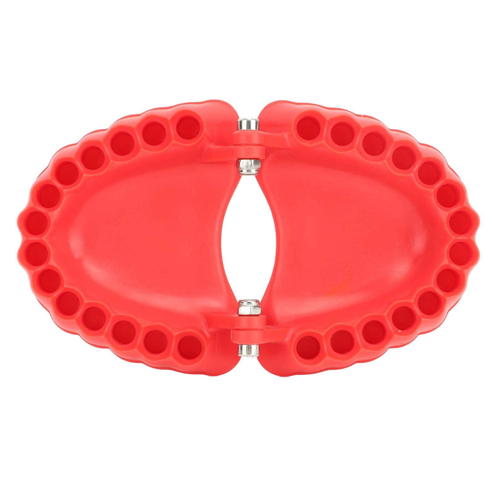 Denture Drill Bit Holder Denture Screwdriver Organizer 3D Sculpture Desk Decor 28 Holes Red Without Bits
