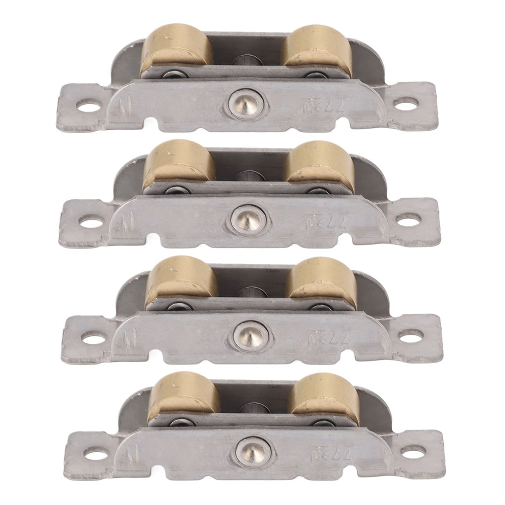 4PCS Sliding Patio Door Roller Assembly Stainless Steel Copper Ball Bearing Wheel Roller Assembly for Glass Door Flat Wheel