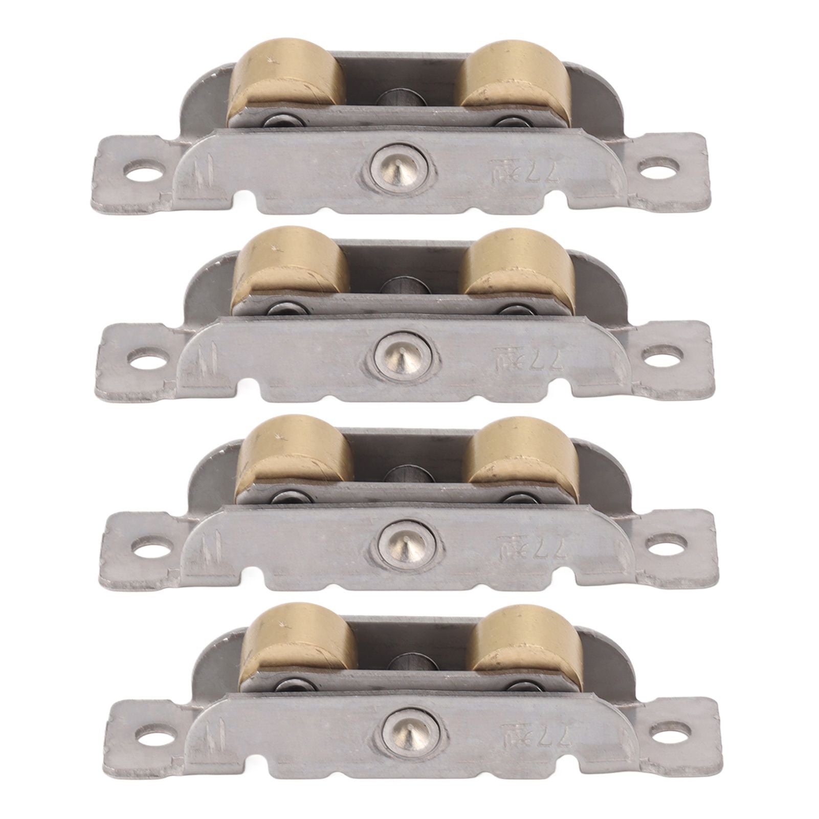 4PCS Sliding Patio Door Roller Assembly Stainless Steel Copper Ball Bearing Wheel Roller Assembly for Glass Door Flat Wheel