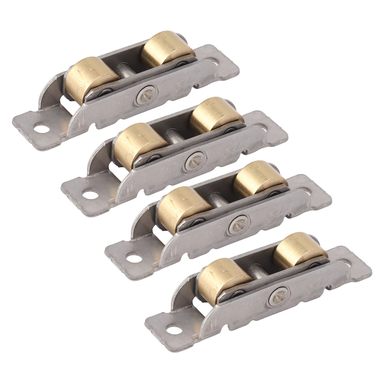4PCS Sliding Patio Door Roller Assembly Stainless Steel Copper Ball Bearing Wheel Roller Assembly for Glass Door Flat Wheel