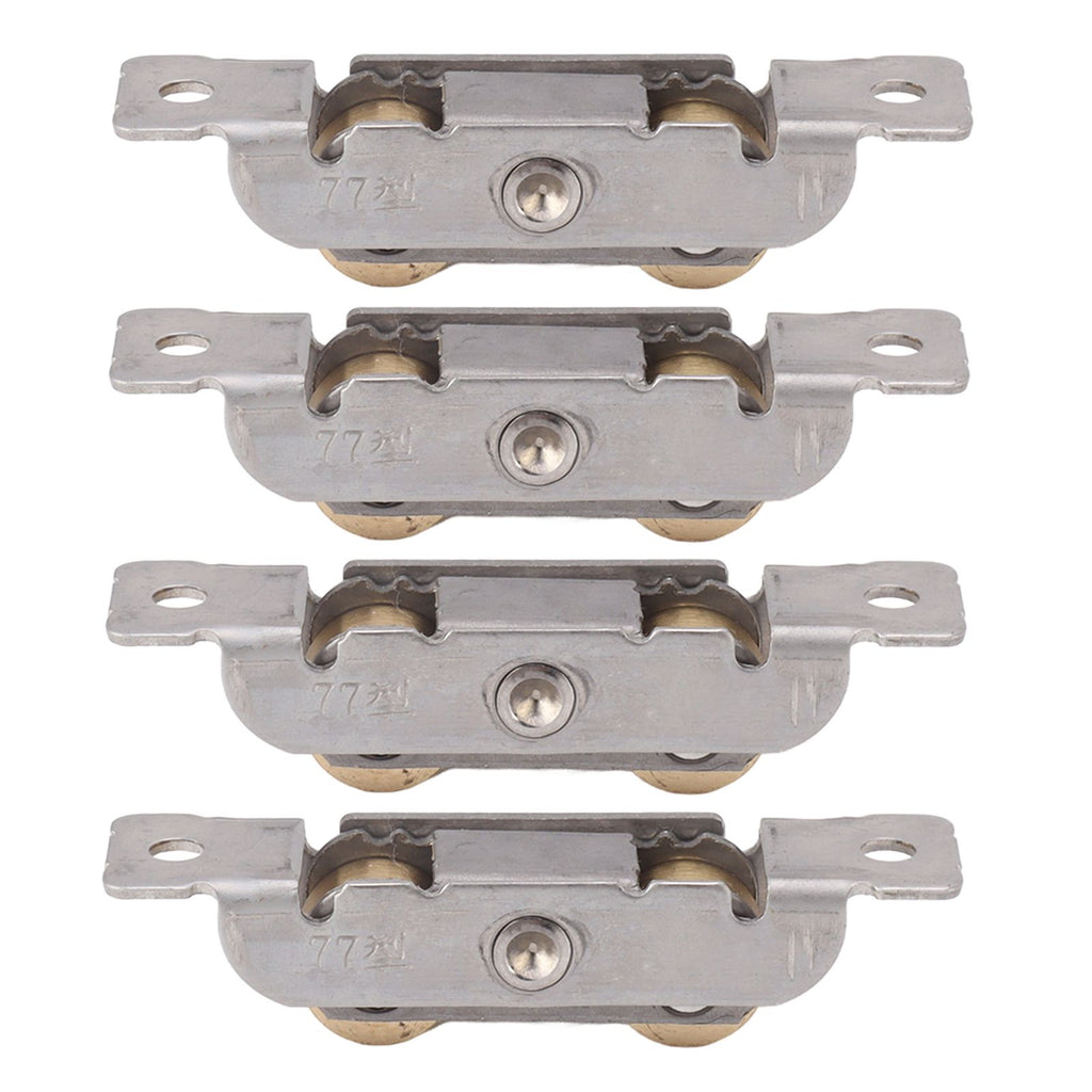 4PCS Sliding Patio Door Roller Assembly Stainless Steel Copper Ball Bearing Wheel Roller Assembly for Glass Door Flat Wheel