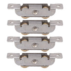 4PCS Sliding Patio Door Roller Assembly Stainless Steel Copper Ball Bearing Wheel Roller Assembly for Glass Door Flat Wheel