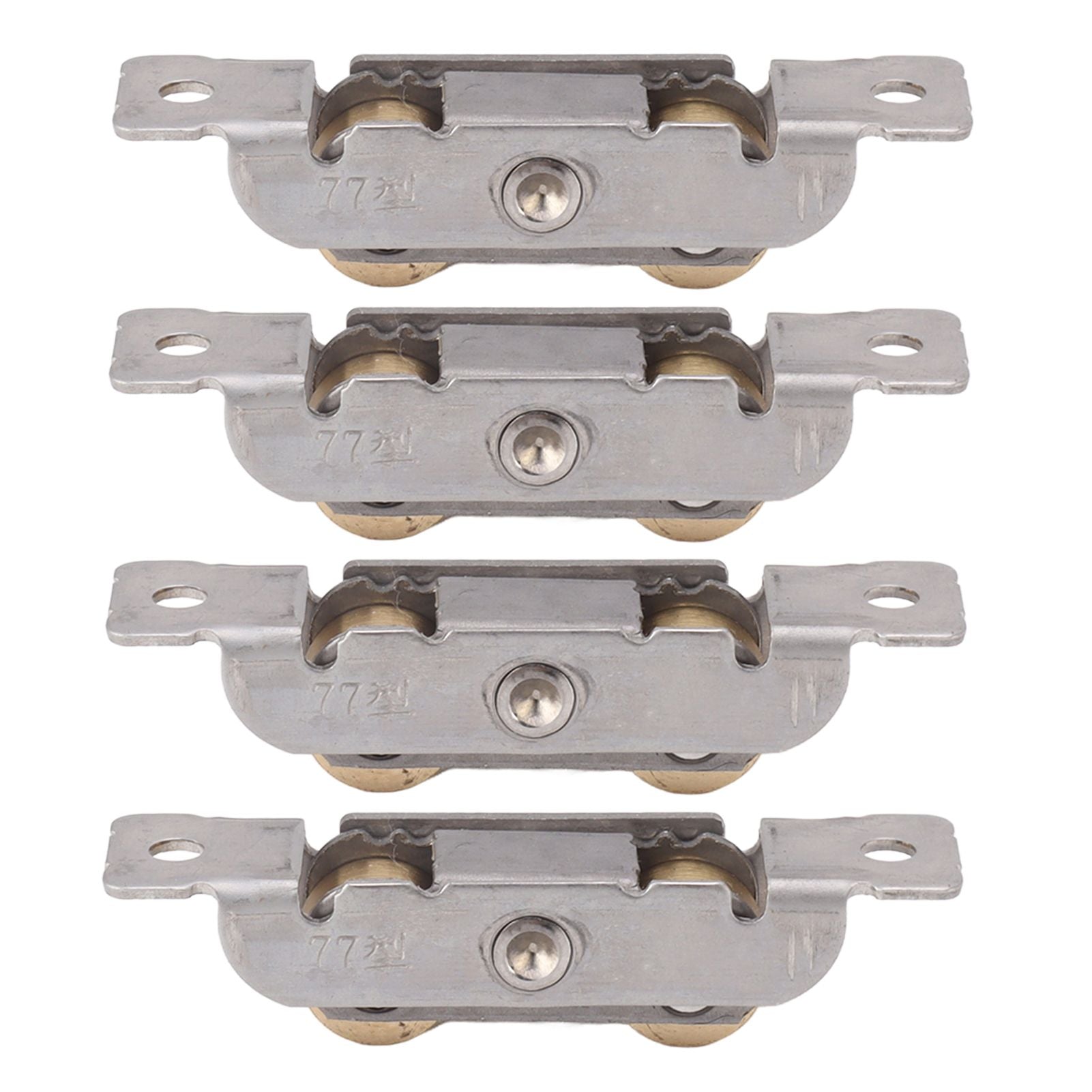4PCS Sliding Patio Door Roller Assembly Stainless Steel Copper Ball Bearing Wheel Roller Assembly for Glass Door Flat Wheel