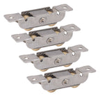 4PCS Sliding Patio Door Roller Assembly Stainless Steel Copper Ball Bearing Wheel Roller Assembly for Glass Door Flat Wheel
