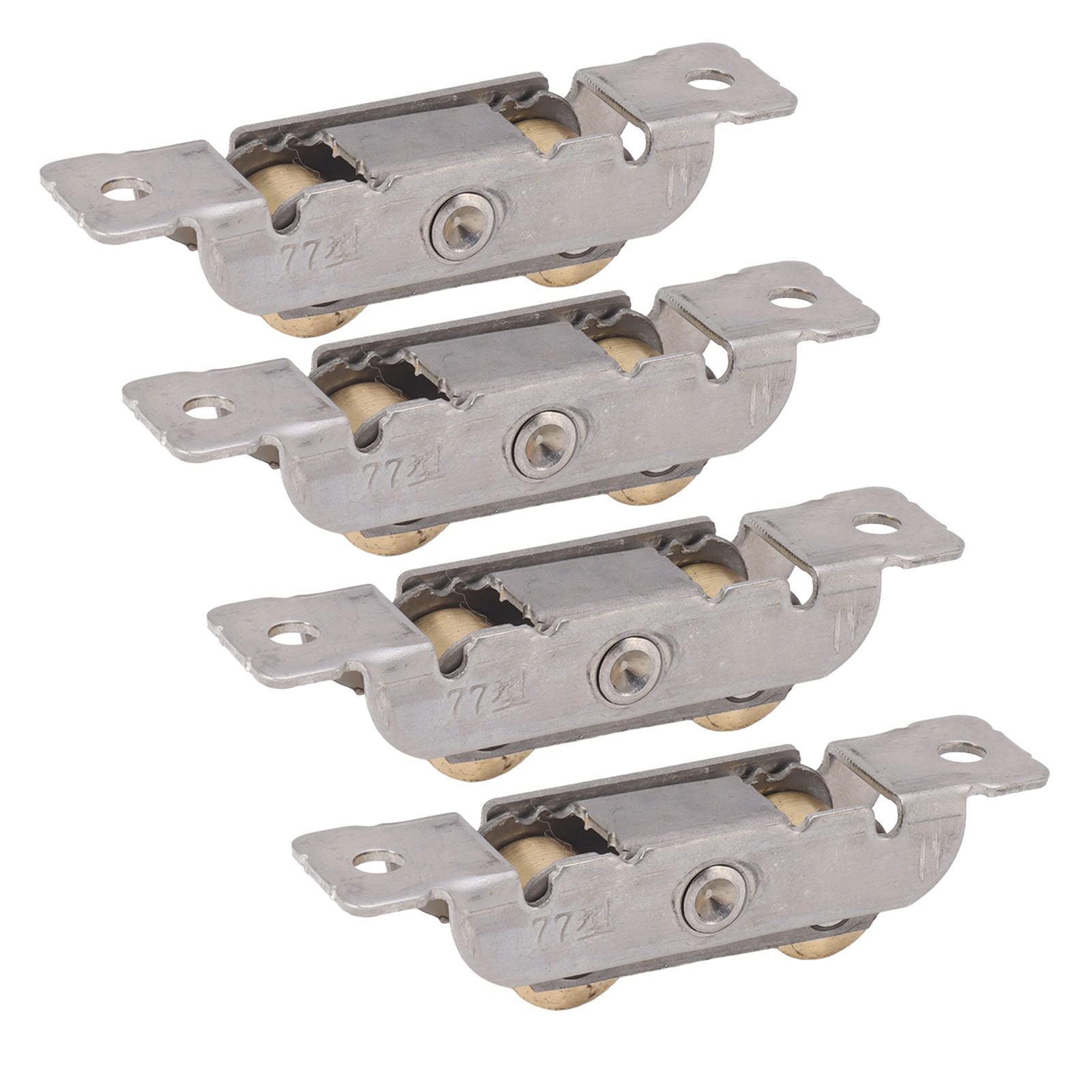 4PCS Sliding Patio Door Roller Assembly Stainless Steel Copper Ball Bearing Wheel Roller Assembly for Glass Door Flat Wheel