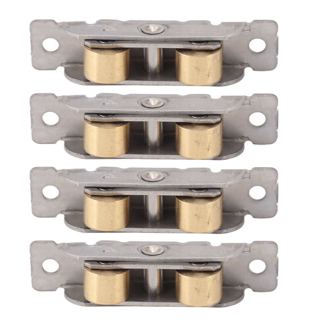 4PCS Sliding Patio Door Roller Assembly Stainless Steel Copper Ball Bearing Wheel Roller Assembly for Glass Door Flat Wheel