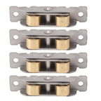 4PCS Sliding Patio Door Roller Assembly Stainless Steel Copper Ball Bearing Wheel Roller Assembly for Glass Door Flat Wheel