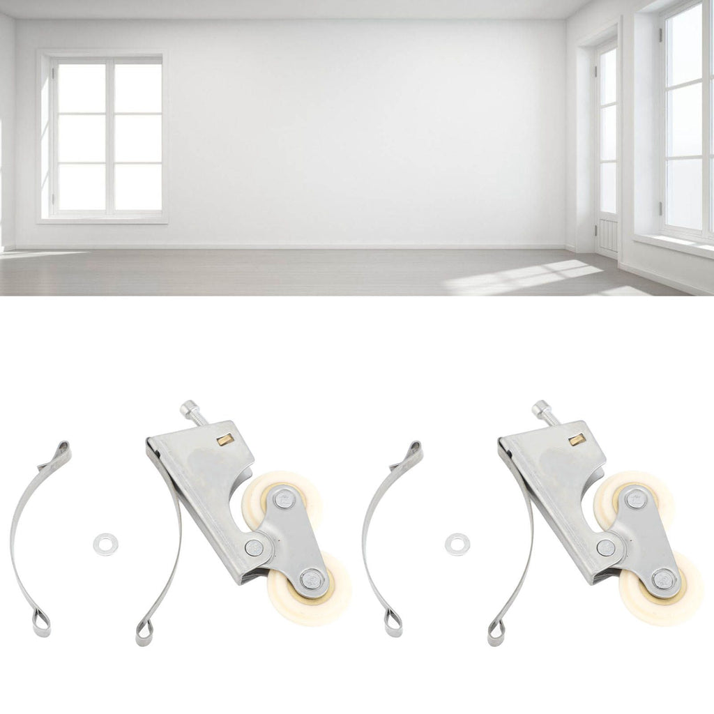 2PCS Wardrobe Pulley Stainless Steel Sliding Door Roller Wheels Waterproof Copper Core for Closet Cabinet Furniture Bathroom Convex