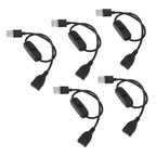 5PCS ON Off Switch Male to Female Cable 2 Pin PVC USB Extension Cable with B utton for Driving Recorder LED Lights Black