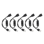 5PCS ON Off Switch Male to Female Cable 2 Pin PVC USB Extension Cable with B utton for Driving Recorder LED Lights Black