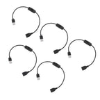 5PCS ON Off Switch Male to Female Cable 2 Pin PVC USB Extension Cable with B utton for Driving Recorder LED Lights Black
