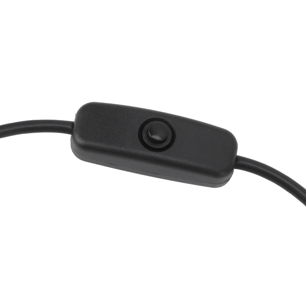 5PCS ON Off Switch Male to Female Cable 2 Pin PVC USB Extension Cable with B utton for Driving Recorder LED Lights Black