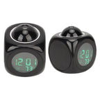 Projection Clock LED Display Projection Alarm Clock Mini Voice Timing Digital Clock Projector With USB Cable Black
