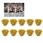 10PCS Cheerleading Pompoms with Straight Handle Reusable Flash Effect Plastic Cheering Poms Ball for Basketball Baseball
