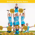 10PCS Cheerleading Pompoms with Straight Handle Reusable Flash Effect Plastic Cheering Poms Ball for Basketball Baseball