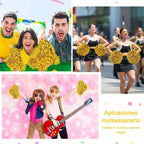 10PCS Cheerleading Pompoms with Straight Handle Reusable Flash Effect Plastic Cheering Poms Ball for Basketball Baseball