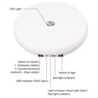 Electric Rotating Display Table LED Light 25cm Noiseless 20kg Load Capacity Turntable Display Stand for Jewelry White