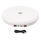 Electric Rotating Display Table LED Light 25cm Noiseless 20kg Load Capacity Turntable Display Stand for Jewelry White