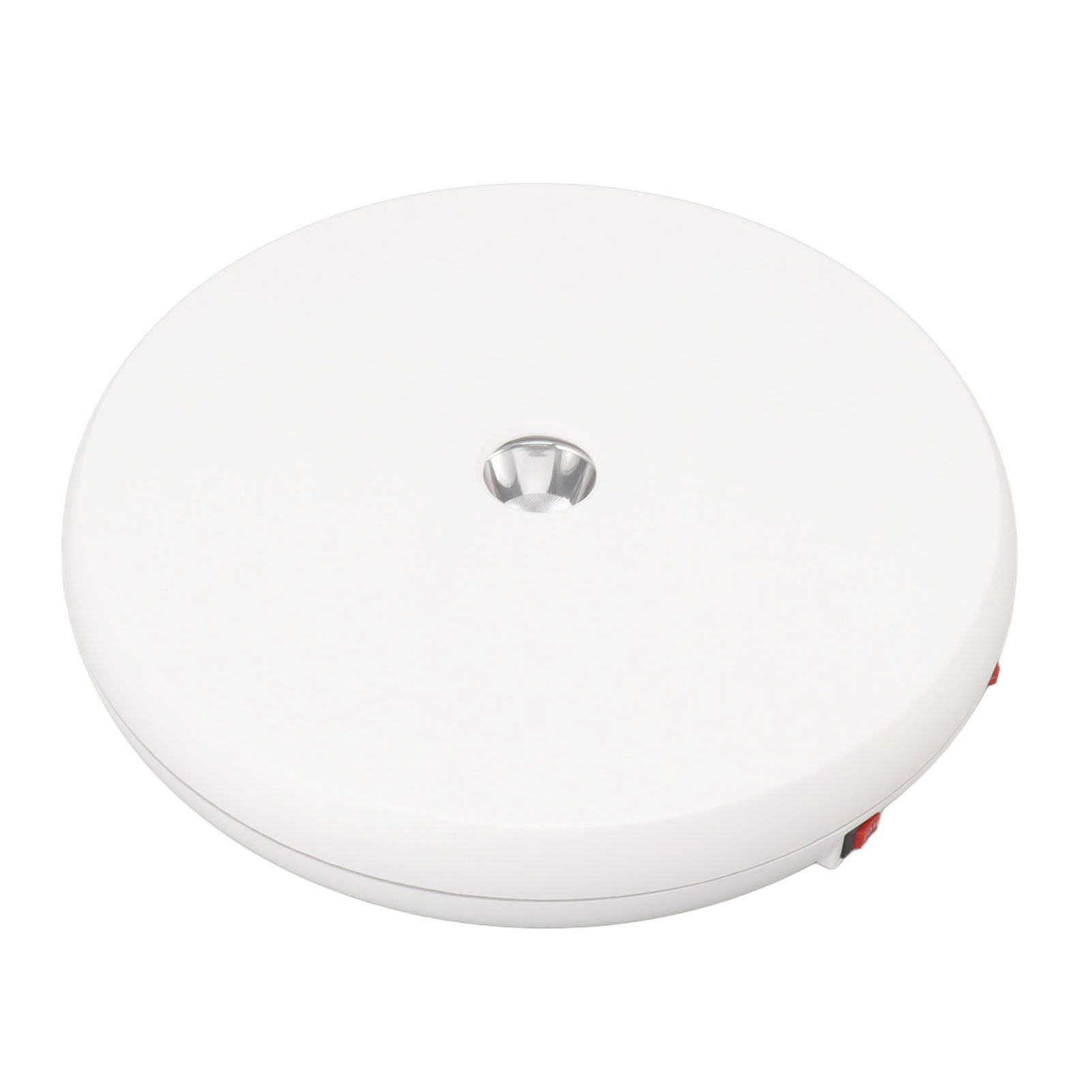 Electric Rotating Display Table LED Light 25cm Noiseless 20kg Load Capacity Turntable Display Stand for Jewelry White