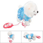 Electronic Plush Dog Interactive Puppy Singing Walking Toy with Remote Control Leash Kids Toddler Birthday Gifts Blue