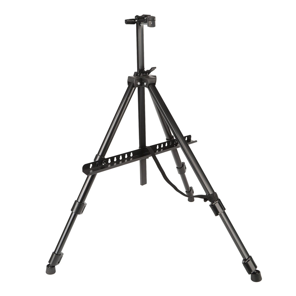 Artist Easel Stand Ferroalloy Adjustable Folding Tripod Display Easel for Drawing Painting Black