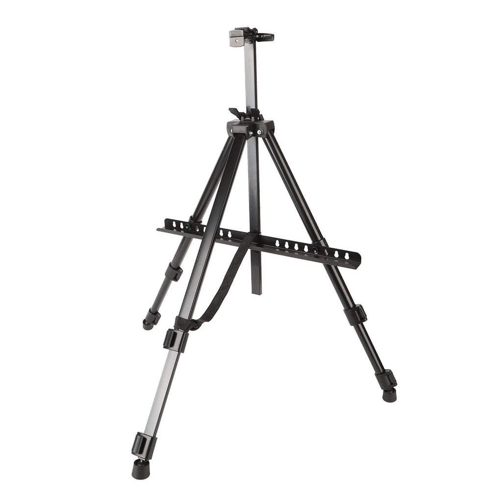 Artist Easel Stand Ferroalloy Adjustable Folding Tripod Display Easel for Drawing Painting Black