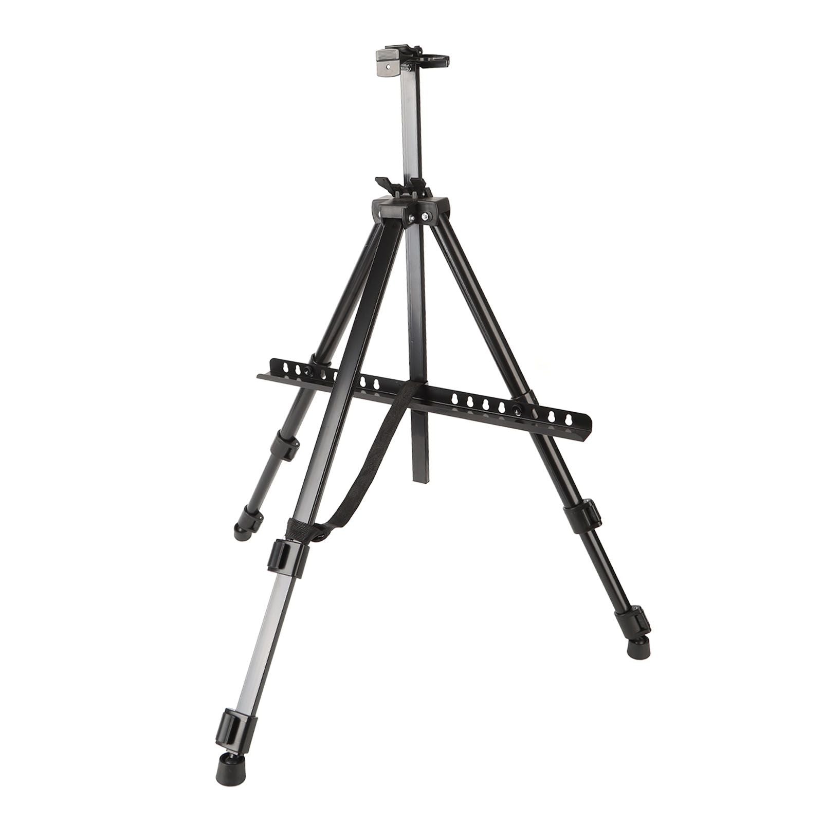 Artist Easel Stand Ferroalloy Adjustable Folding Tripod Display Easel for Drawing Painting Black