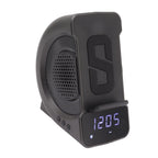 3 in 1 Bluetooth Speaker PC ABS Alarm Clock with Wireless Charging for Bedside 10W Grey