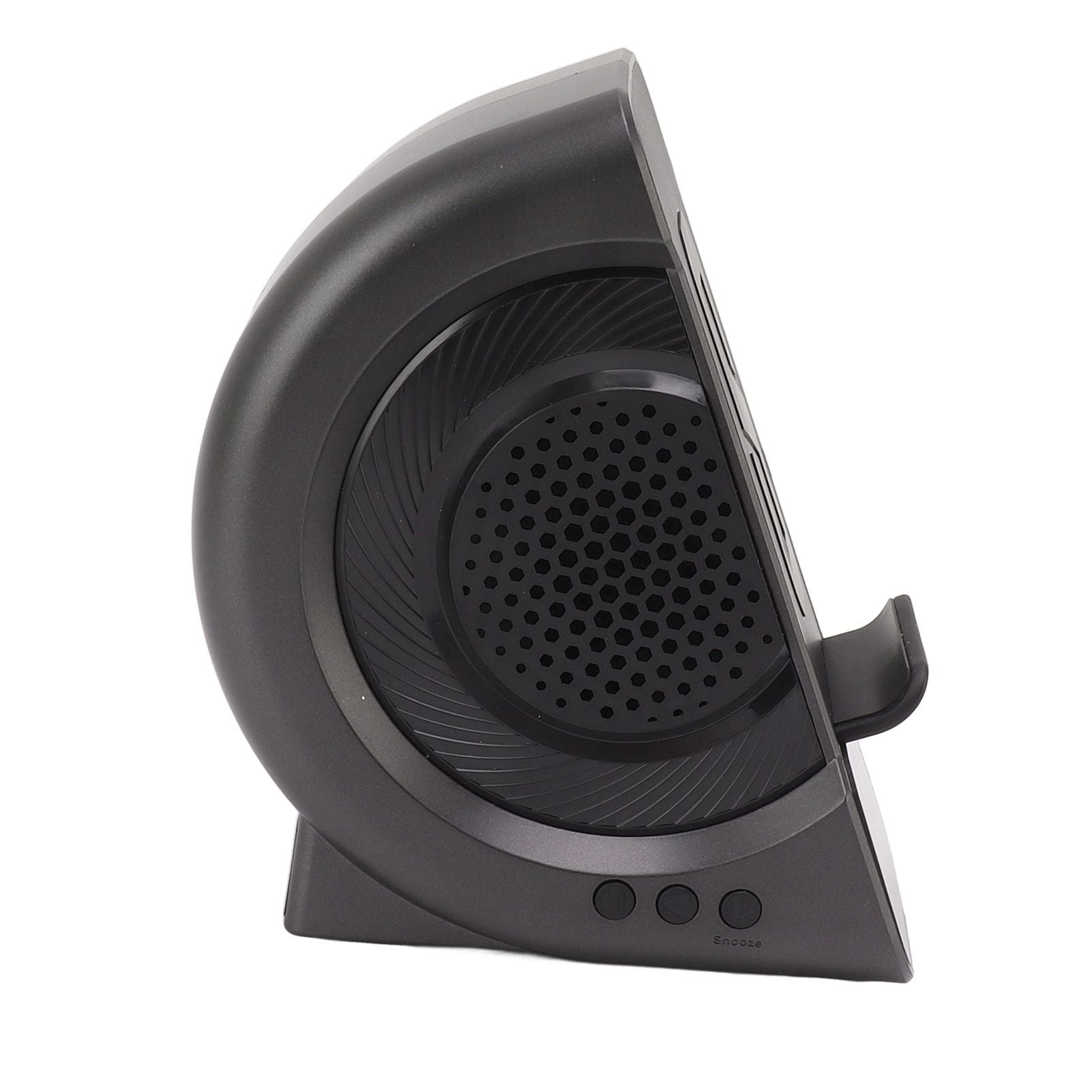 3 in 1 Bluetooth Speaker PC ABS Alarm Clock with Wireless Charging for Bedside 10W Grey