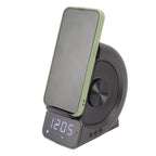 3 in 1 Bluetooth Speaker PC ABS Alarm Clock with Wireless Charging for Bedside 10W Grey