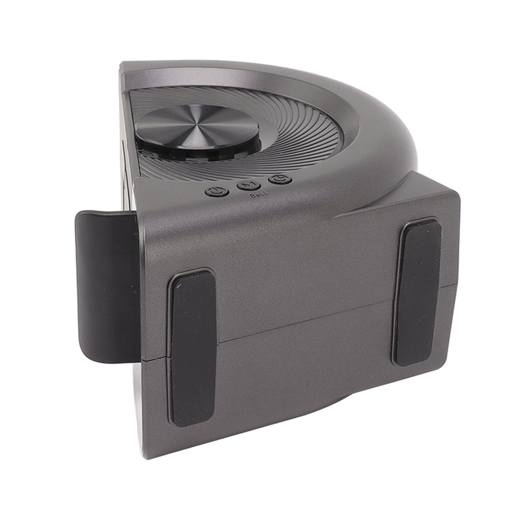 3 in 1 Bluetooth Speaker PC ABS Alarm Clock with Wireless Charging for Bedside 10W Grey