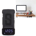3 in 1 Bluetooth Speaker PC ABS Alarm Clock with Wireless Charging for Bedside 10W Grey